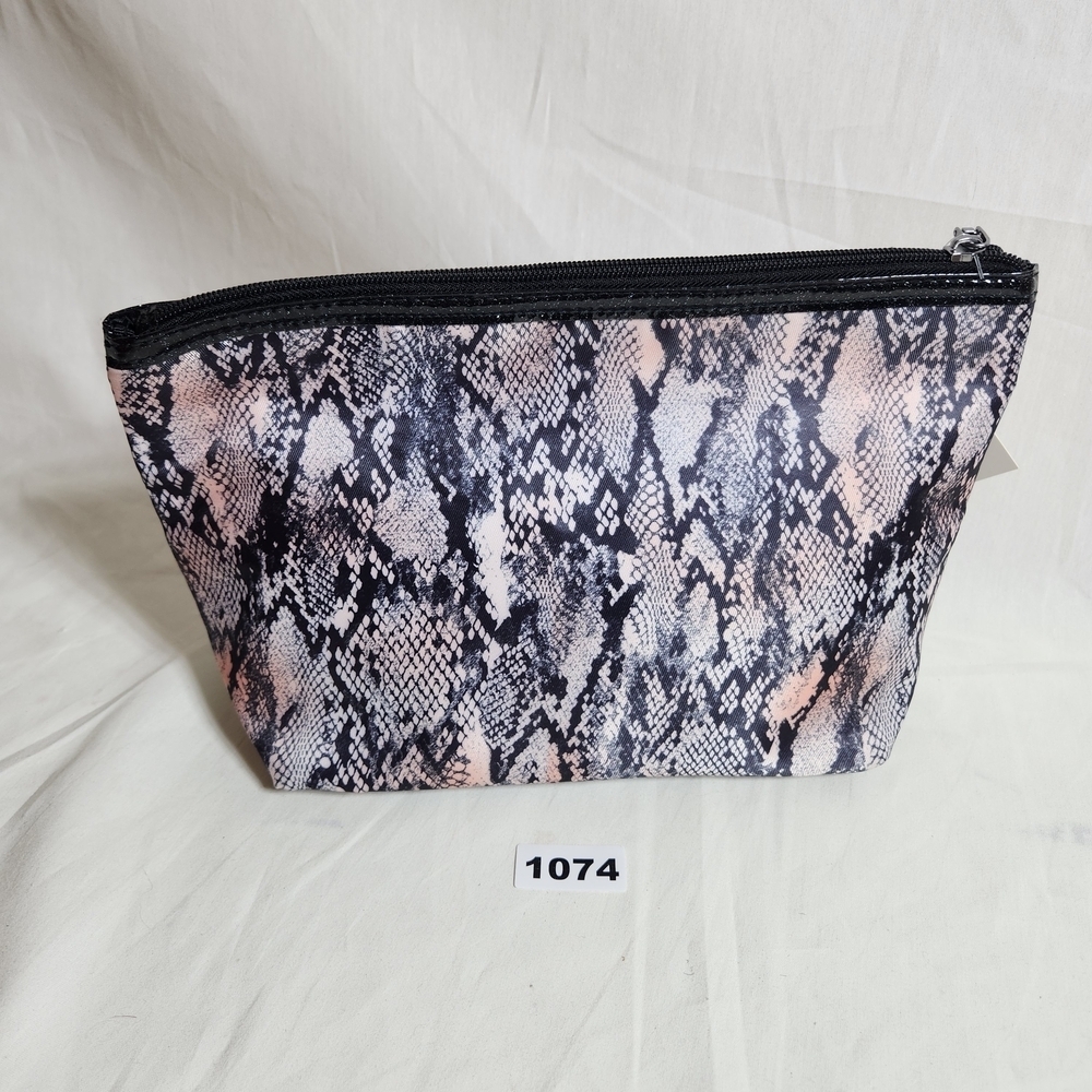 Thalia Sodi Snake Print Cosmetic Bag - Black and Pink New With Tags - Picture 2 of 7